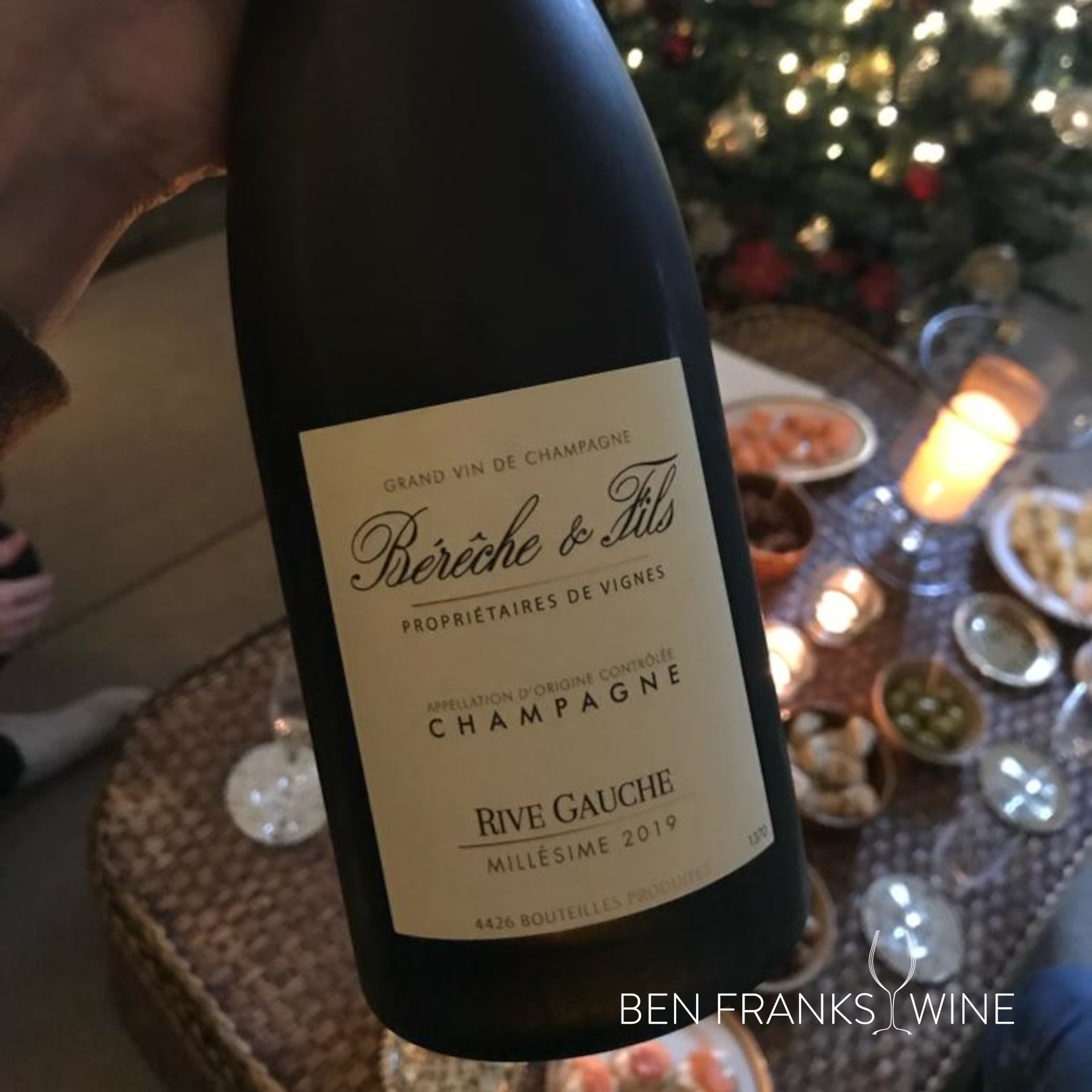 Bereche et Fils Champagne River Gauche Blanc de Noirs Extra Brut Millesime 2019 bottle label.