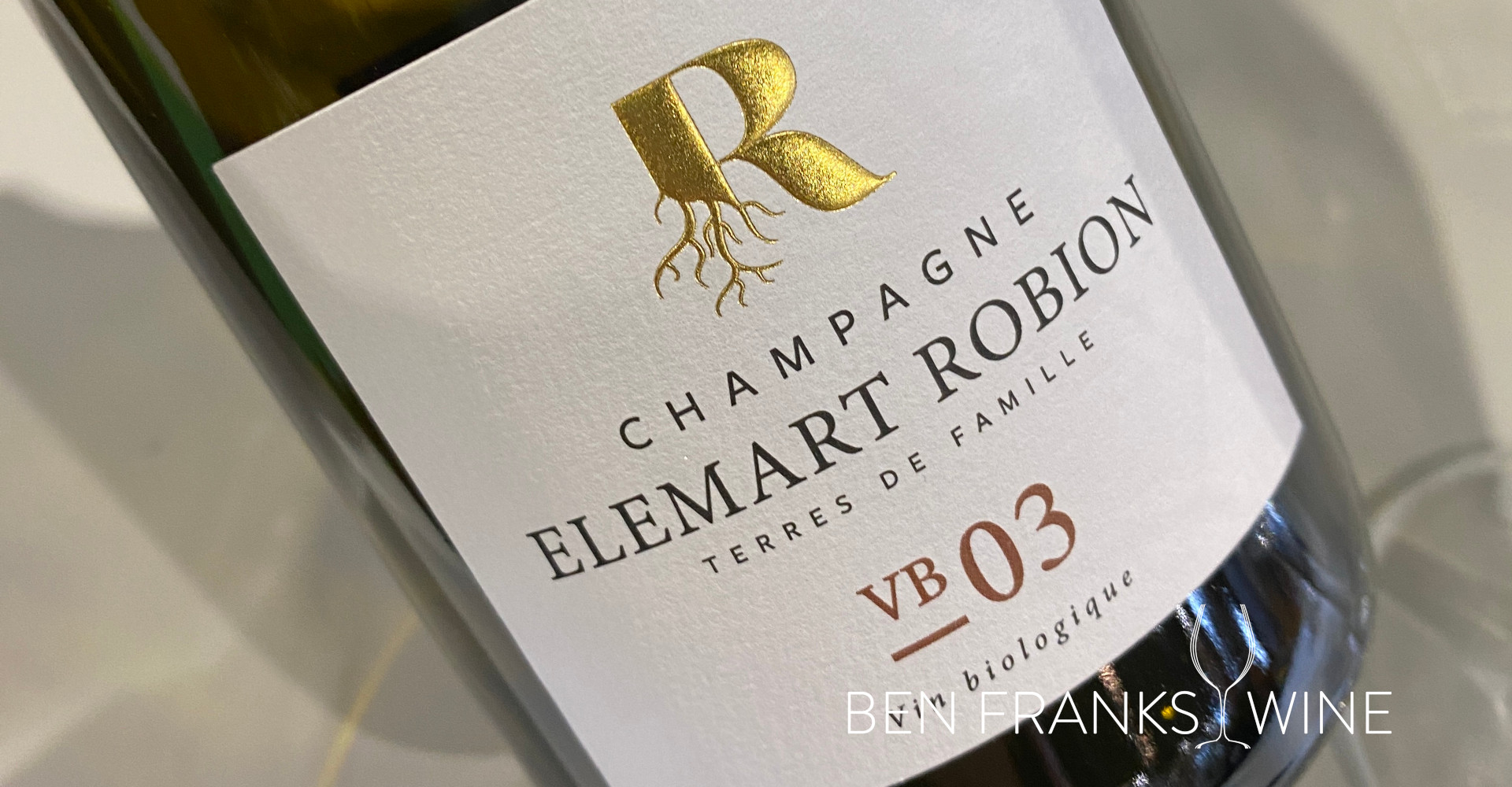 Champagne Elemart Robion sparkling wine from France.