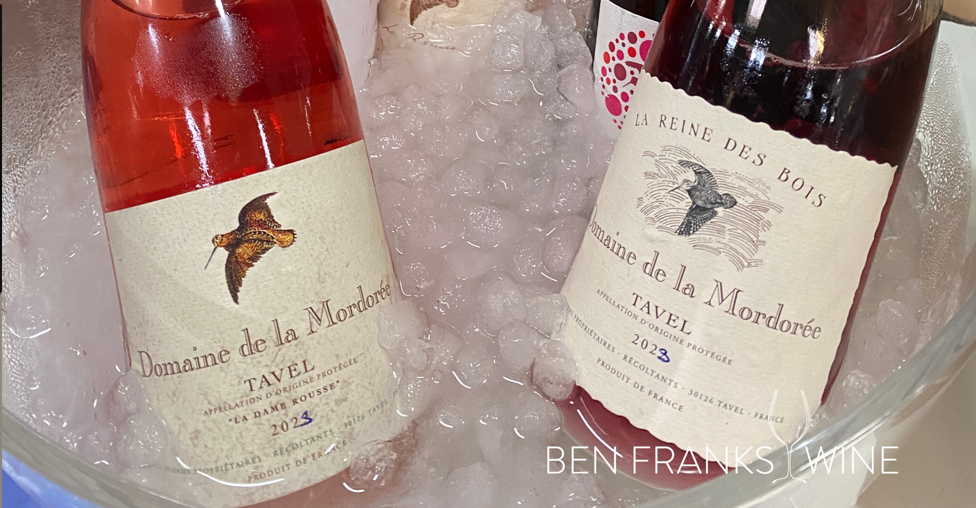 Domaine de la Mordoree Tavel Rose wines in ice